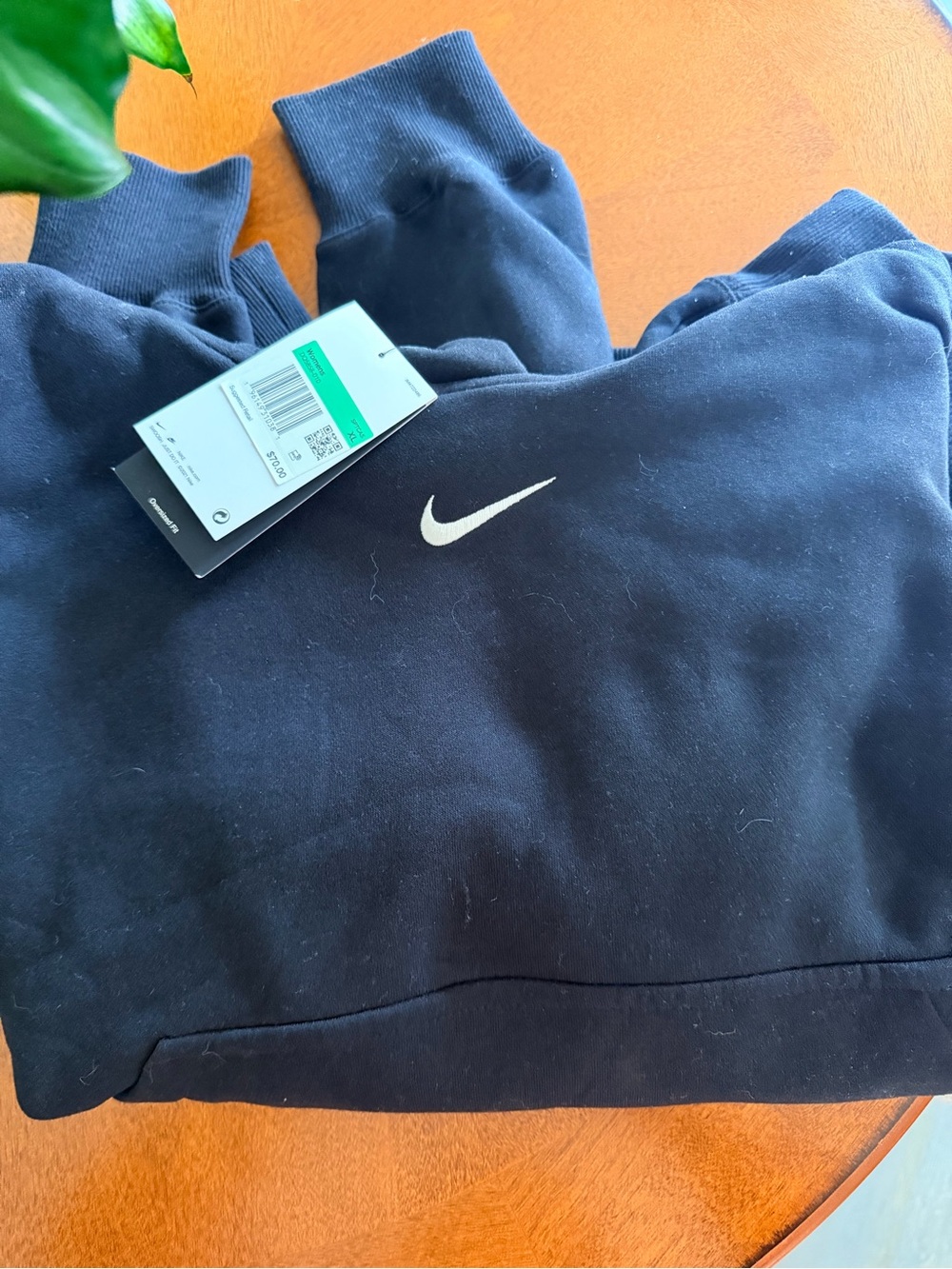 Nike Women’s  Black Hooded Sweatshirt with White Swoosh